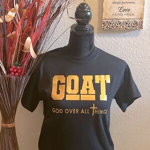 Black and Gold GOAT Faith T-Shirt | God Over All Things